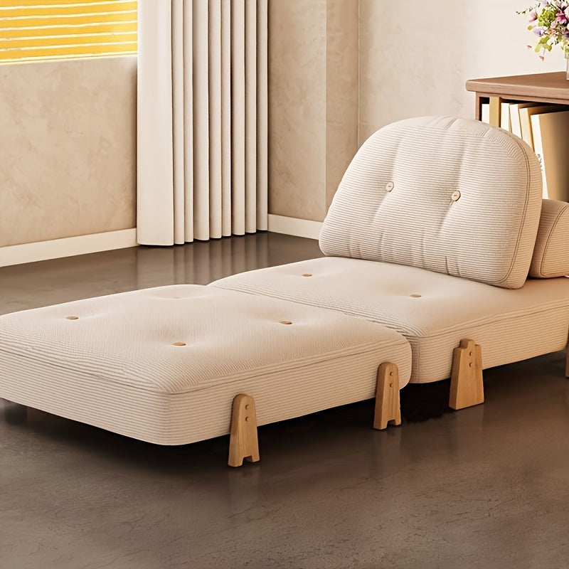 Convertible Folding Sofa Bed, Multifunctional Foldable Floor Couch with Wood-Based Panel and Cotton, Hardwood Frame, Space-Saving Design for Living Room, Bedroom, Outdoor Use - 1pc