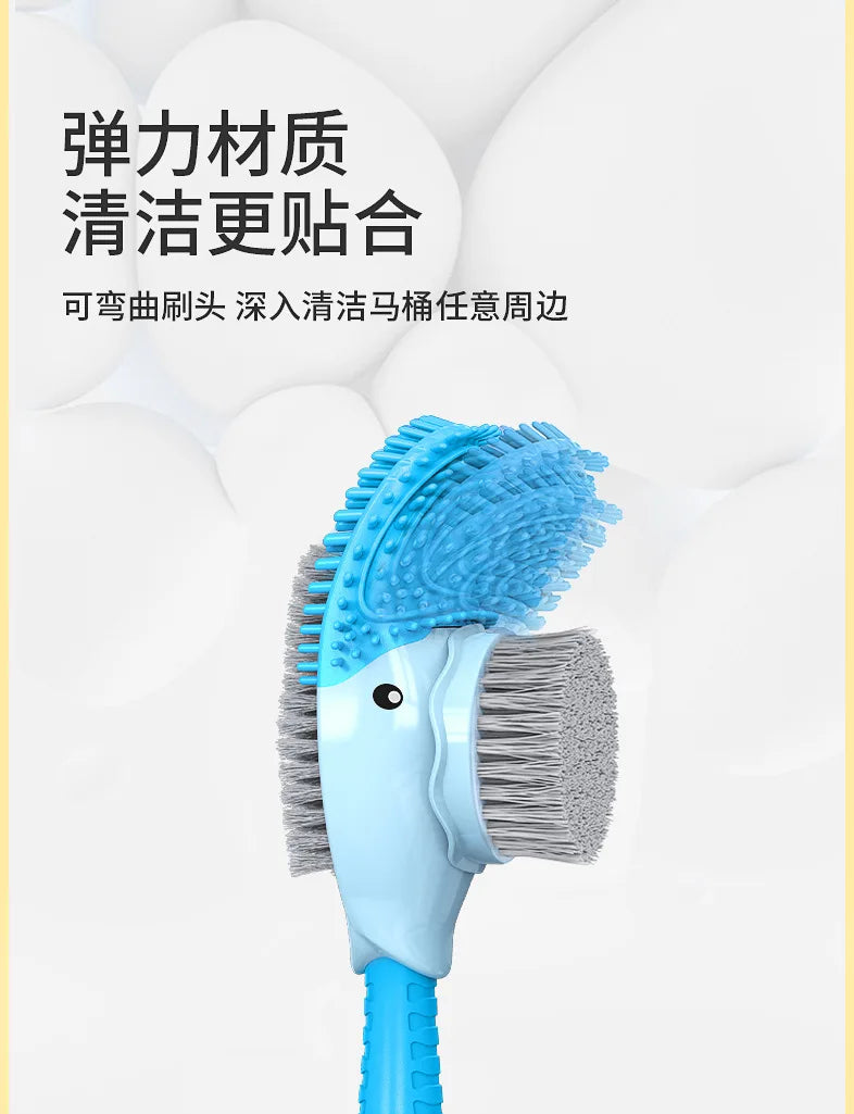 Little Yellow Duck Liquid Toilet Brush Wall Mounted No Dead Corner Cleaning Brush Bathroom Diving Duck Toilet Brush with Base