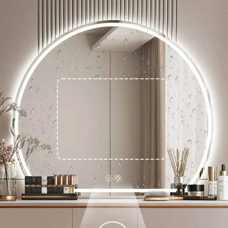 Bedroom Makeup Mirror Light Korean Cute Modern Mirror Bathroom Aesthetic Decorative Espelho Grande Para Quarto Home Decoration