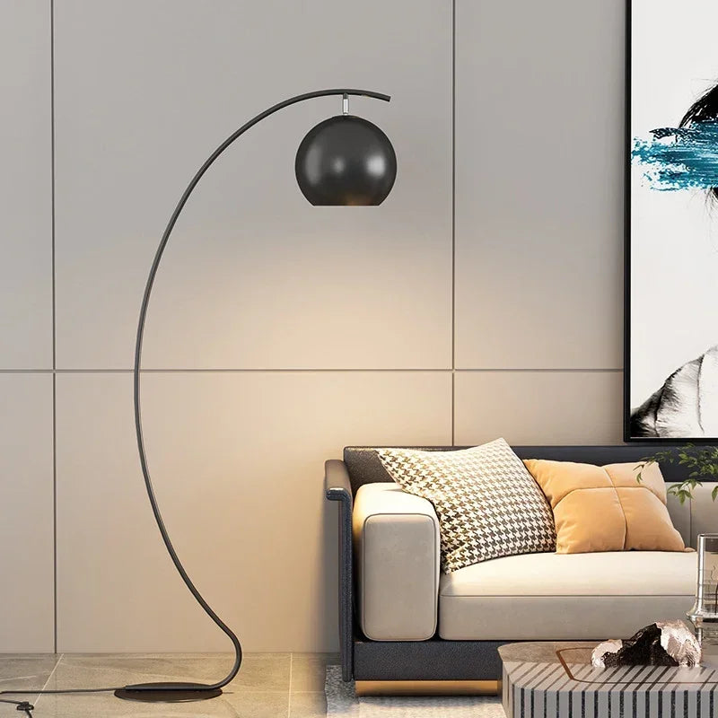 LED Floor Lamp Black Yellow High Grade Sofa Side Decorative Light Bedroom Study  Standing Lamp ForLiving Room