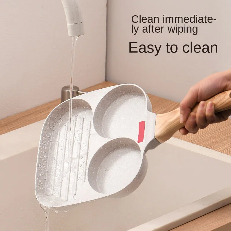 Convenient Omelet Tool Three-in-One Egg Frying Pan Non-Stick Breakfast Pot Flat Egg Hamburger Pan Household Steak Frying Pan