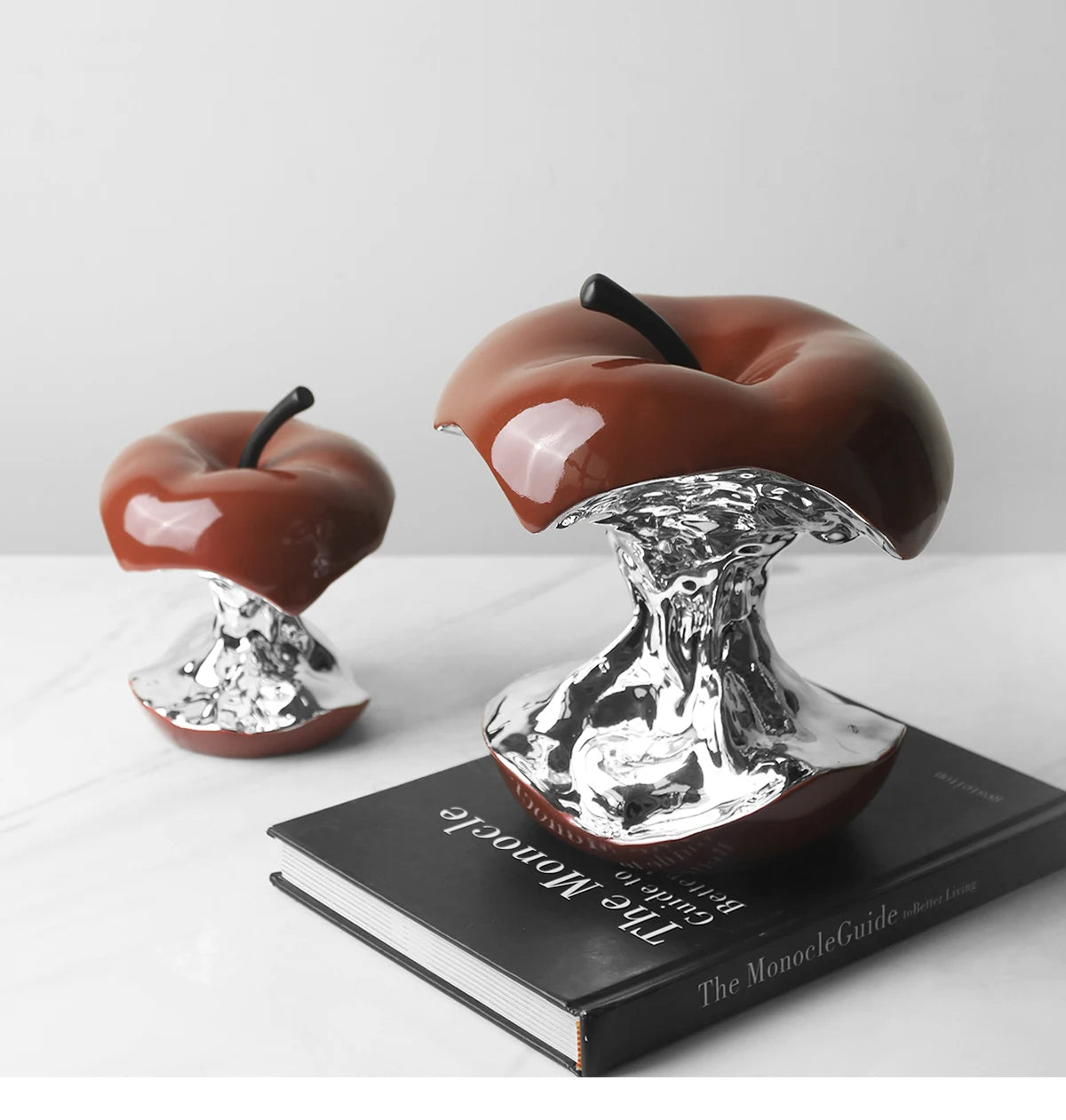 Creative Art Abstract Plating Gnawed Apple Ornament Home Living Room Table Crafts Gift Decor Figurines Miniatures Accessories