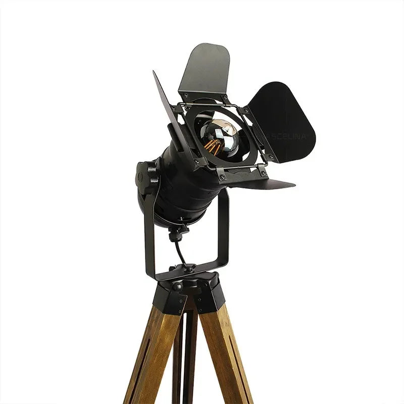 Modern Wooden Floor Lamp Iron Adjustable Light Head Bracket For Living Room Bedroom Bedside Study Home Decoration Illumination
