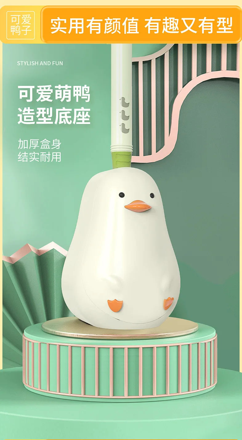 Little Yellow Duck Liquid Toilet Brush Wall Mounted No Dead Corner Cleaning Brush Bathroom Diving Duck Toilet Brush with Base
