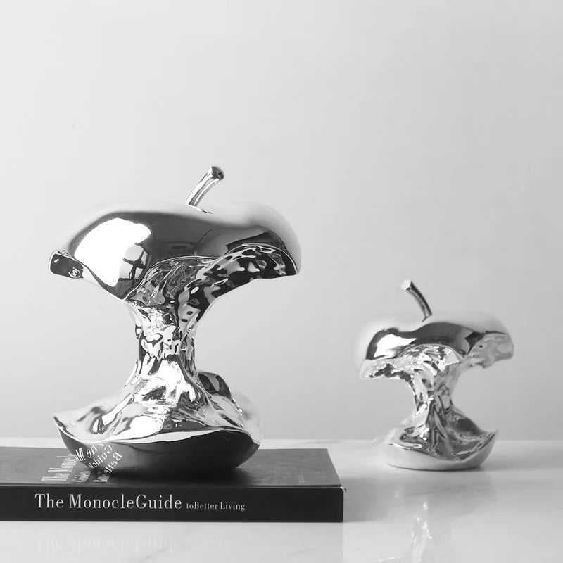 Creative Art Abstract Plating Gnawed Apple Ornament Home Living Room Table Crafts Gift Decor Figurines Miniatures Accessories