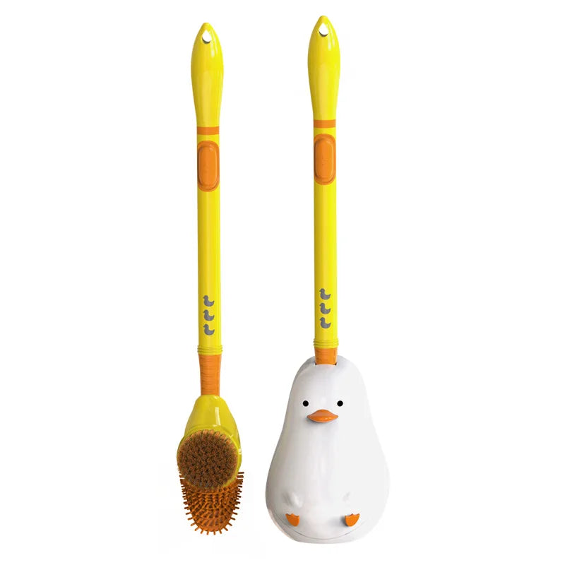 Little Yellow Duck Liquid Toilet Brush Wall Mounted No Dead Corner Cleaning Brush Bathroom Diving Duck Toilet Brush with Base