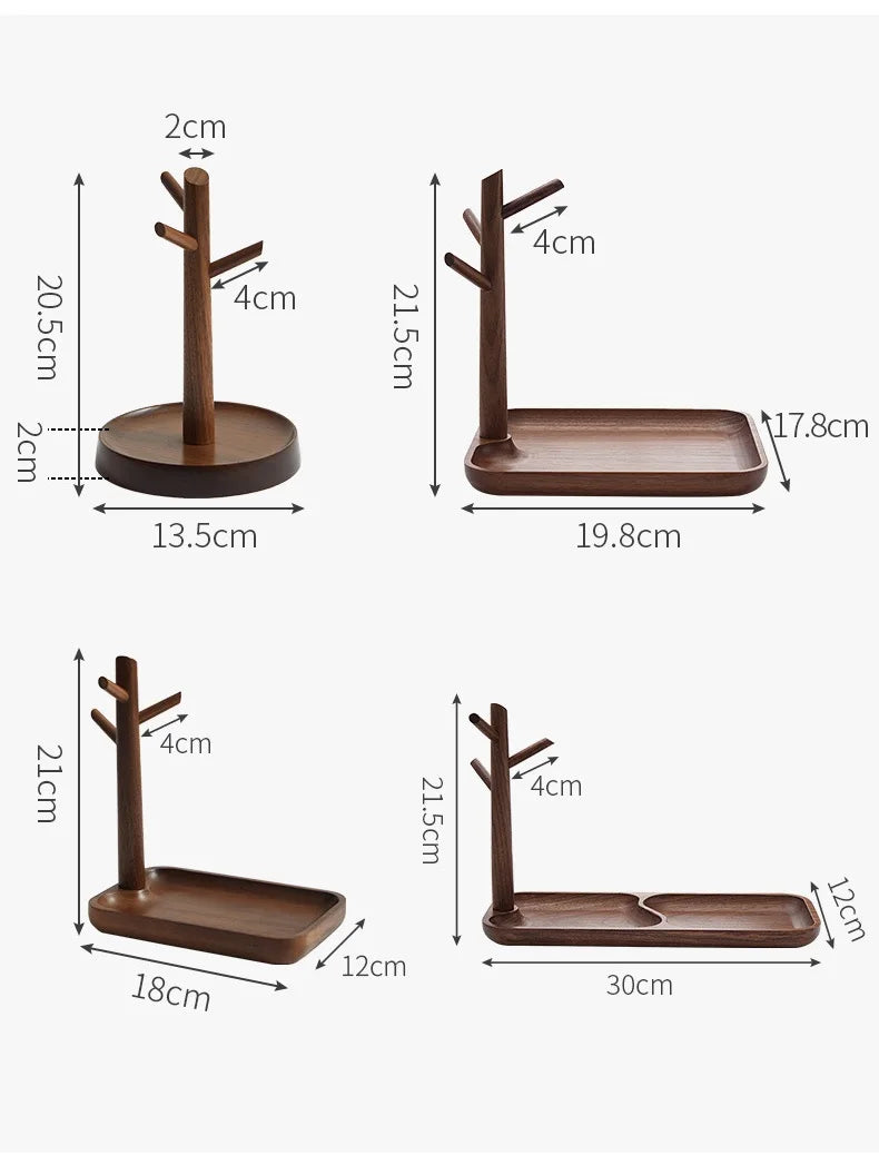Key storage tray for entrance foyer, creative tree hanging shelf, desktop decoration, entrance keychain