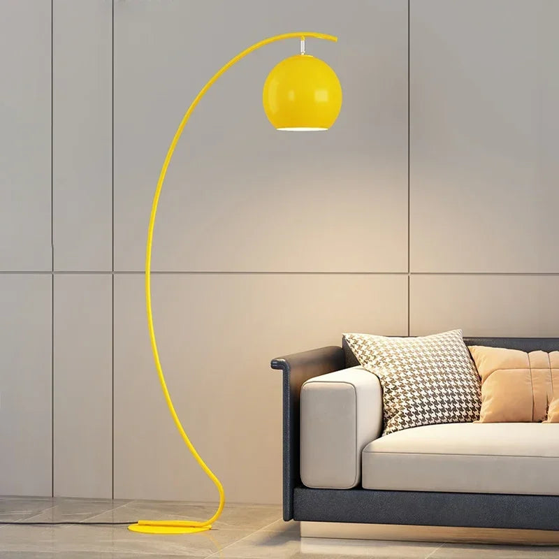 LED Floor Lamp Black Yellow High Grade Sofa Side Decorative Light Bedroom Study  Standing Lamp ForLiving Room