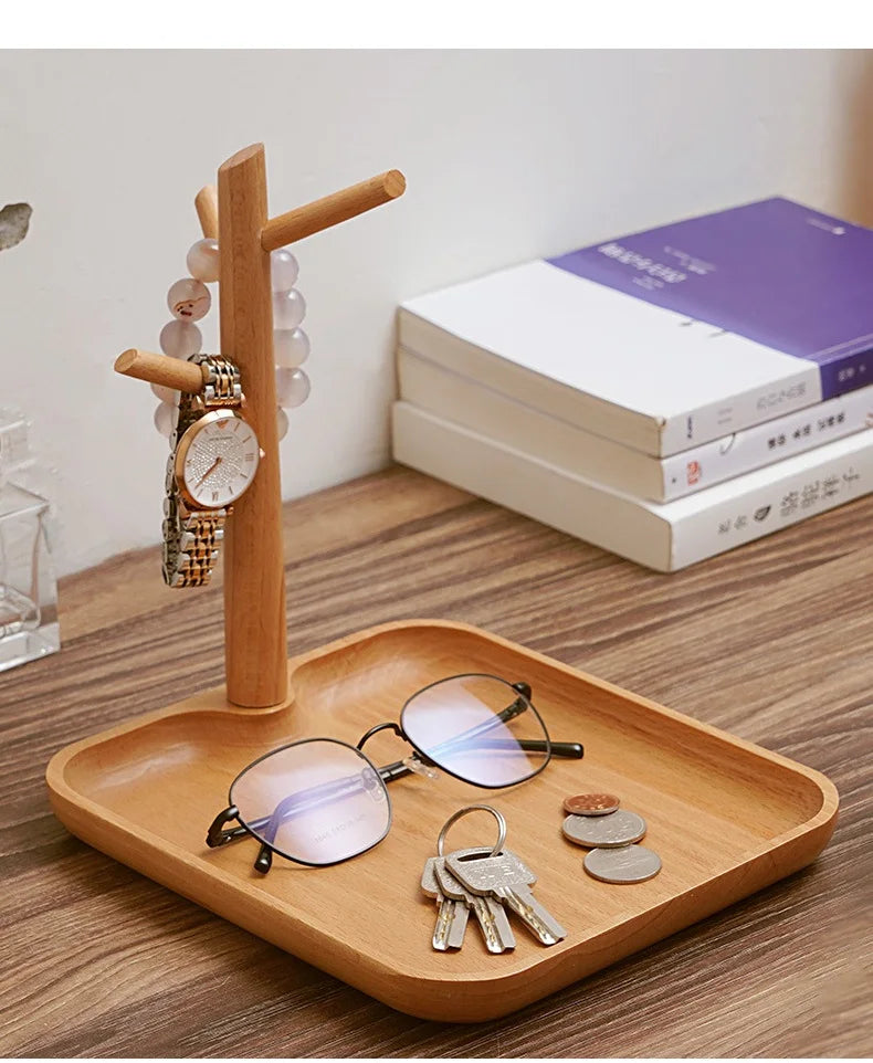 Key storage tray for entrance foyer, creative tree hanging shelf, desktop decoration, entrance keychain