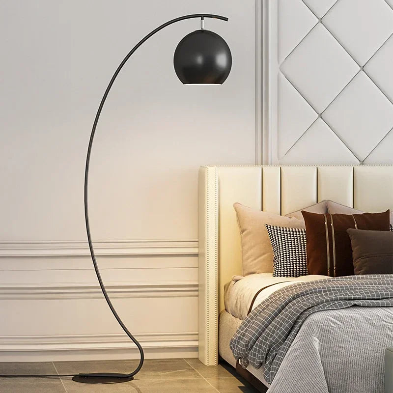 LED Floor Lamp Black Yellow High Grade Sofa Side Decorative Light Bedroom Study  Standing Lamp ForLiving Room