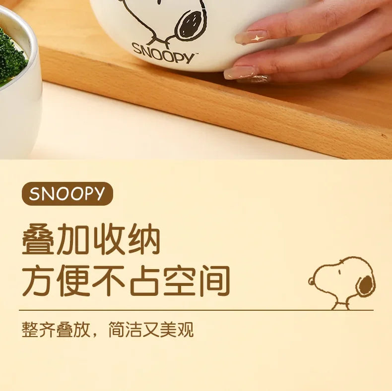 Snoopy Rice Bowl 316 Stainless Steel Household 2024 New High-Looking Personalized Cute Children's Bowl Kids Gift