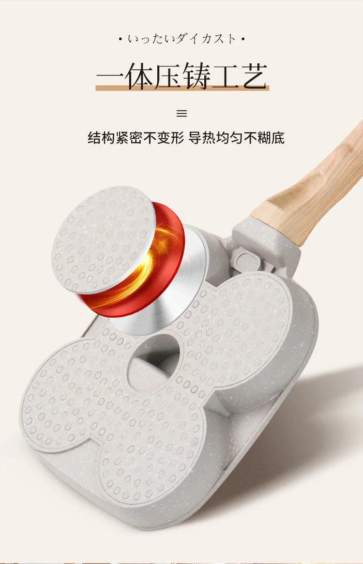 Convenient Omelet Tool Three-in-One Egg Frying Pan Non-Stick Breakfast Pot Flat Egg Hamburger Pan Household Steak Frying Pan