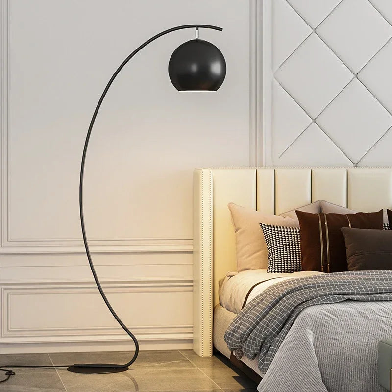 LED Floor Lamp Black Yellow High Grade Sofa Side Decorative Light Bedroom Study  Standing Lamp ForLiving Room