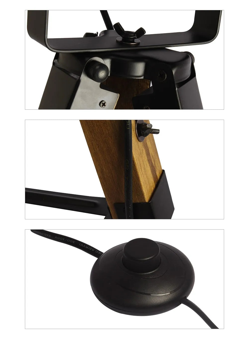 Modern Wooden Floor Lamp Iron Adjustable Light Head Bracket For Living Room Bedroom Bedside Study Home Decoration Illumination
