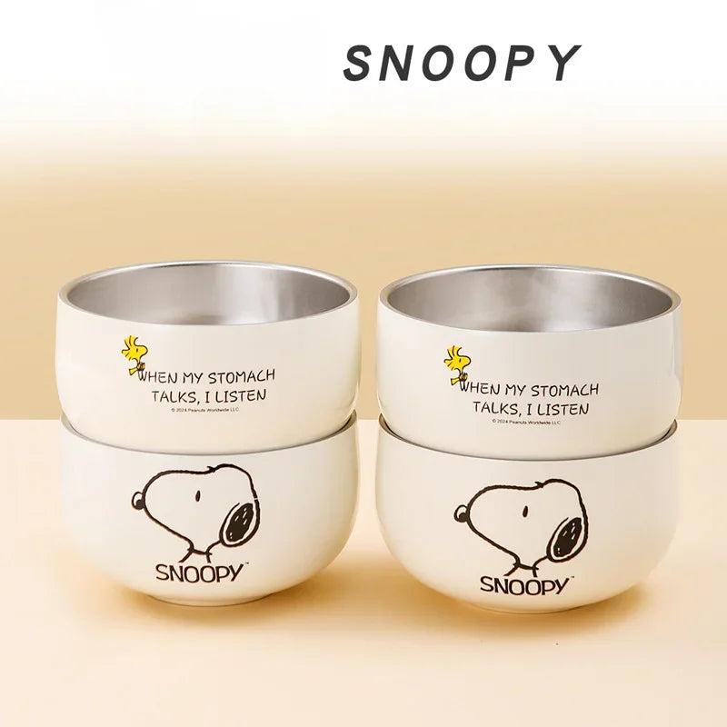 Snoopy Rice Bowl 316 Stainless Steel Household 2024 New High-Looking Personalized Cute Children's Bowl Kids Gift