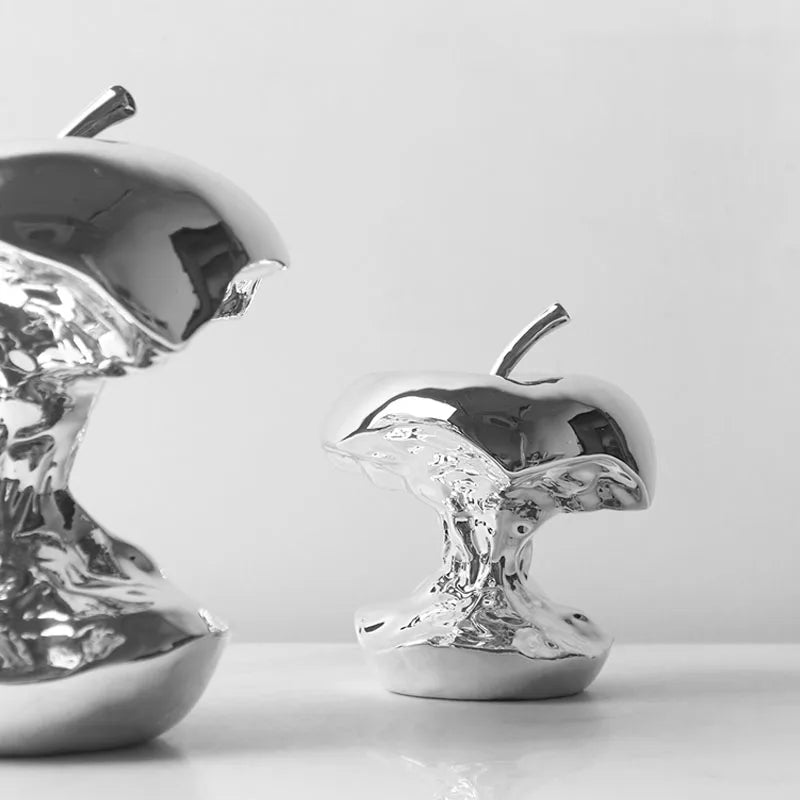 Creative Art Abstract Plating Gnawed Apple Ornament Home Living Room Table Crafts Gift Decor Figurines Miniatures Accessories