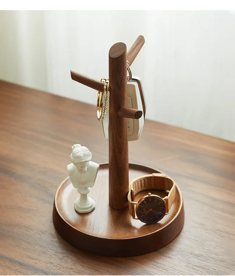 Key storage tray for entrance foyer, creative tree hanging shelf, desktop decoration, entrance keychain