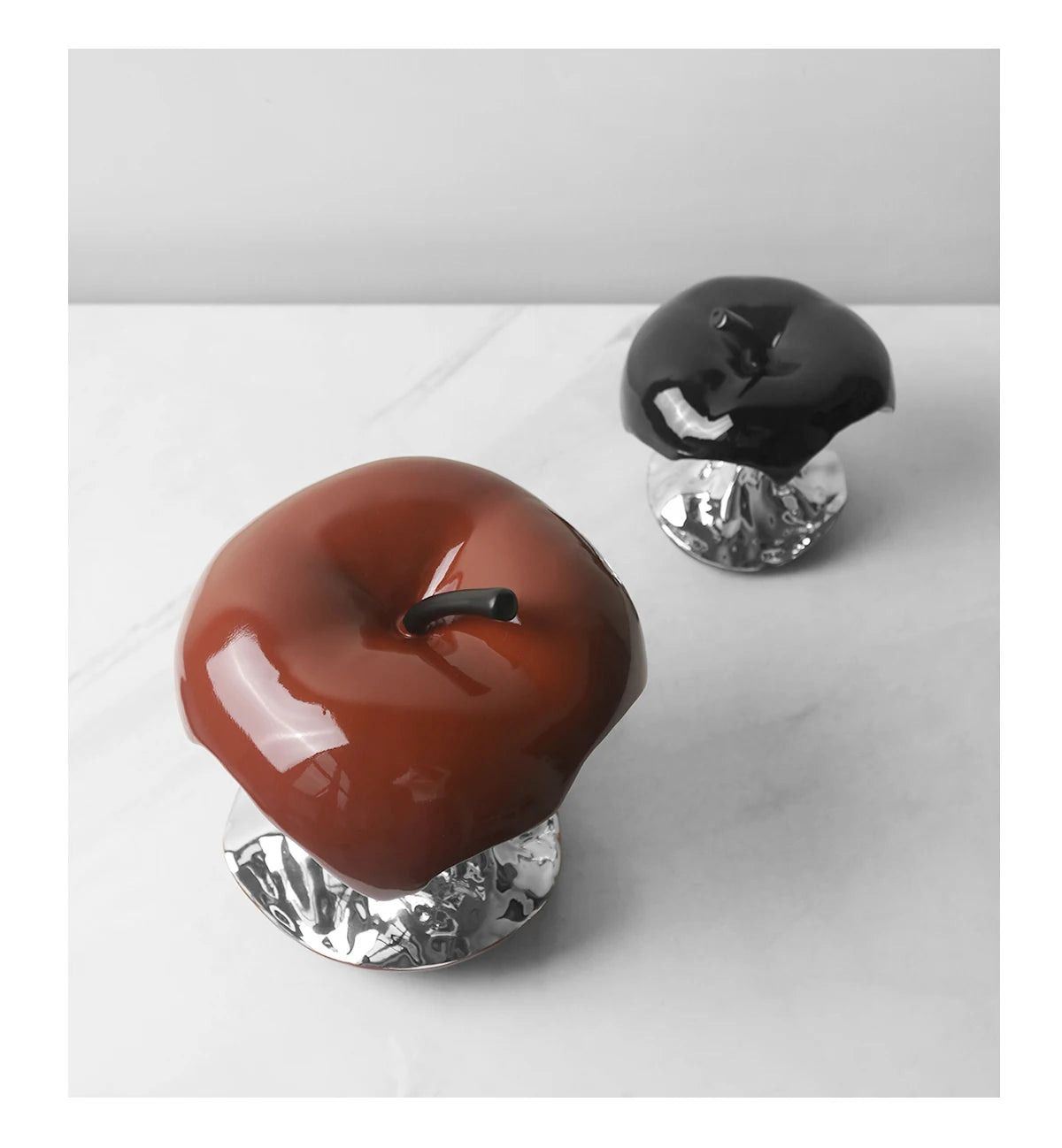 Creative Art Abstract Plating Gnawed Apple Ornament Home Living Room Table Crafts Gift Decor Figurines Miniatures Accessories