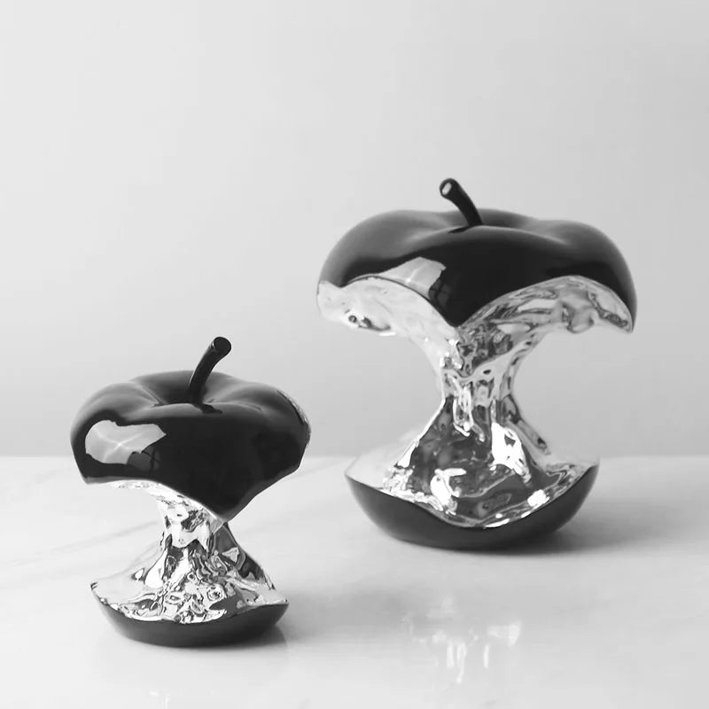 Creative Art Abstract Plating Gnawed Apple Ornament Home Living Room Table Crafts Gift Decor Figurines Miniatures Accessories