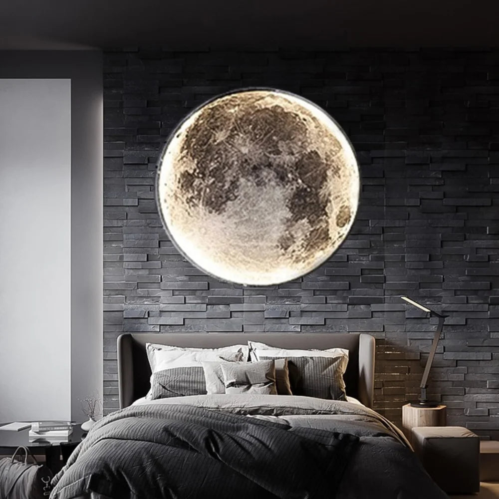 Modern LED Wall Lamp Moon Indoor Lighting For Bedroom Living Hall Room HOME Decoration Fixture Lights decorate Lusters Lamps