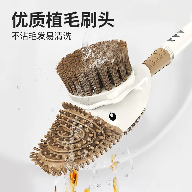 Little Yellow Duck Liquid Toilet Brush Wall Mounted No Dead Corner Cleaning Brush Bathroom Diving Duck Toilet Brush with Base