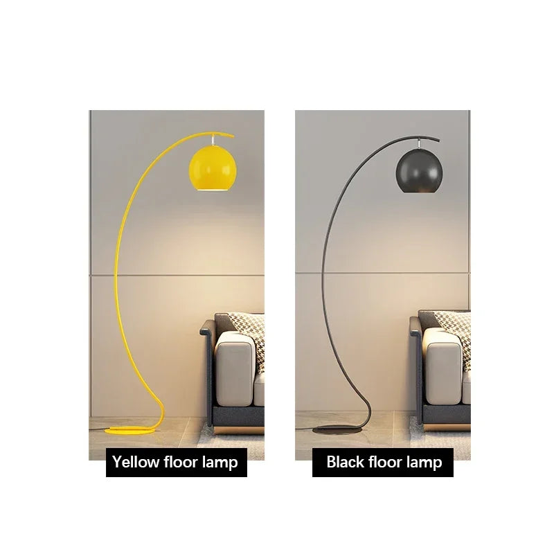 LED Floor Lamp Black Yellow High Grade Sofa Side Decorative Light Bedroom Study  Standing Lamp ForLiving Room