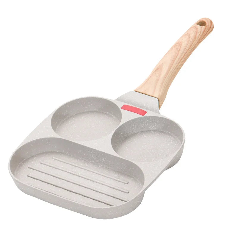 Convenient Omelet Tool Three-in-One Egg Frying Pan Non-Stick Breakfast Pot Flat Egg Hamburger Pan Household Steak Frying Pan