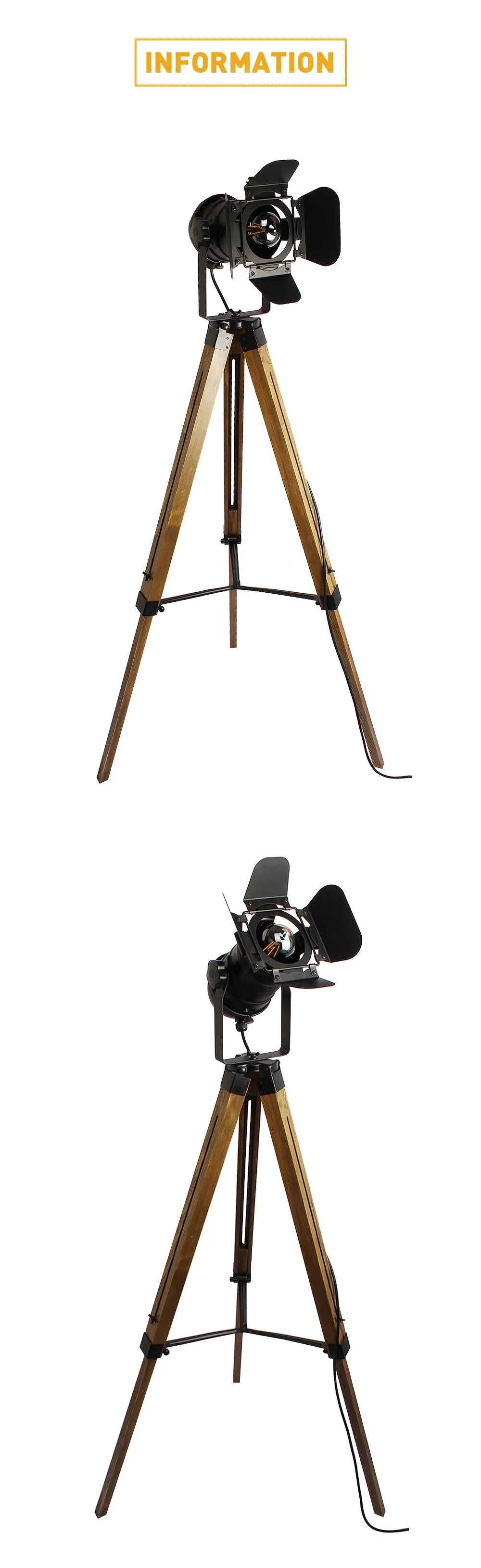 Modern Wooden Floor Lamp Iron Adjustable Light Head Bracket For Living Room Bedroom Bedside Study Home Decoration Illumination