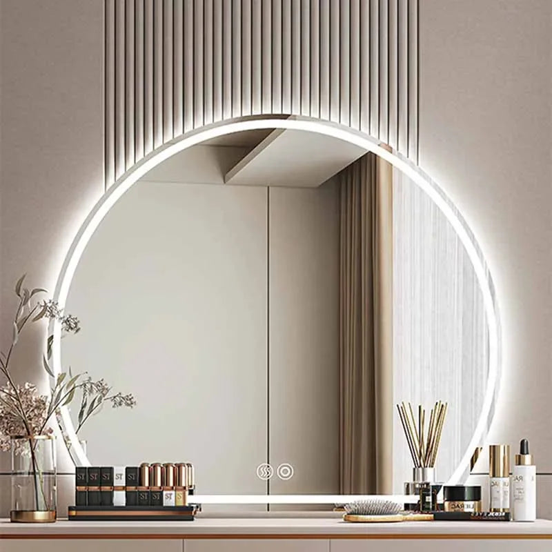 Bedroom Makeup Mirror Light Korean Cute Modern Mirror Bathroom Aesthetic Decorative Espelho Grande Para Quarto Home Decoration