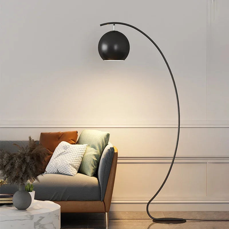 LED Floor Lamp Black Yellow High Grade Sofa Side Decorative Light Bedroom Study  Standing Lamp ForLiving Room
