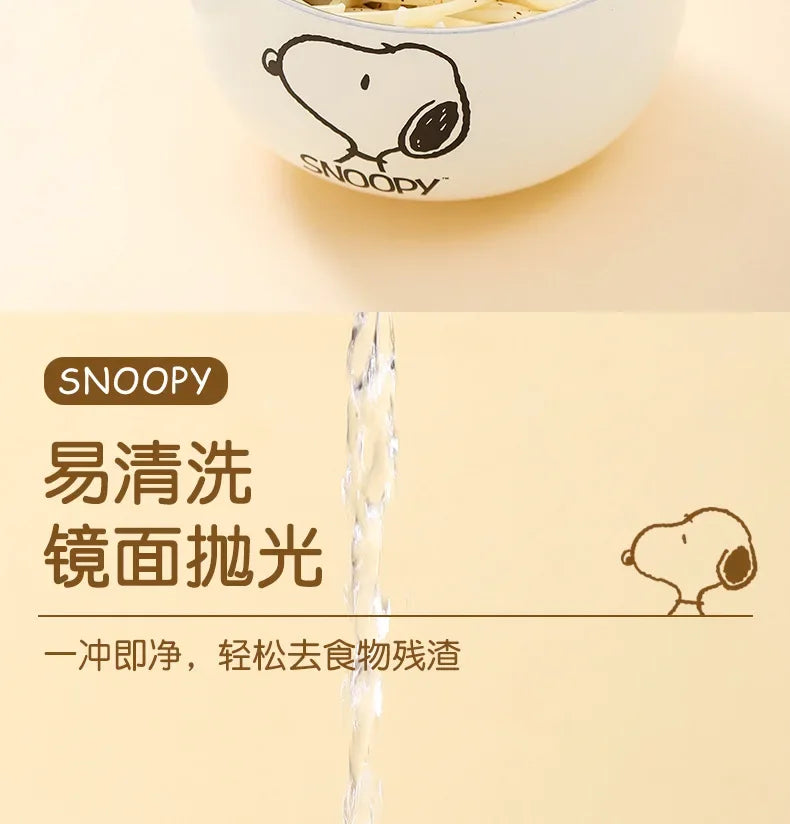 Snoopy Rice Bowl 316 Stainless Steel Household 2024 New High-Looking Personalized Cute Children's Bowl Kids Gift