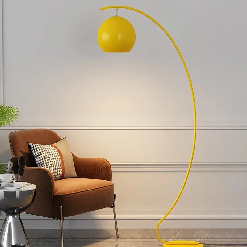 LED Floor Lamp Black Yellow High Grade Sofa Side Decorative Light Bedroom Study  Standing Lamp ForLiving Room