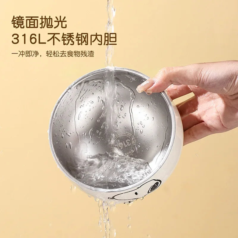 Snoopy Rice Bowl 316 Stainless Steel Household 2024 New High-Looking Personalized Cute Children's Bowl Kids Gift