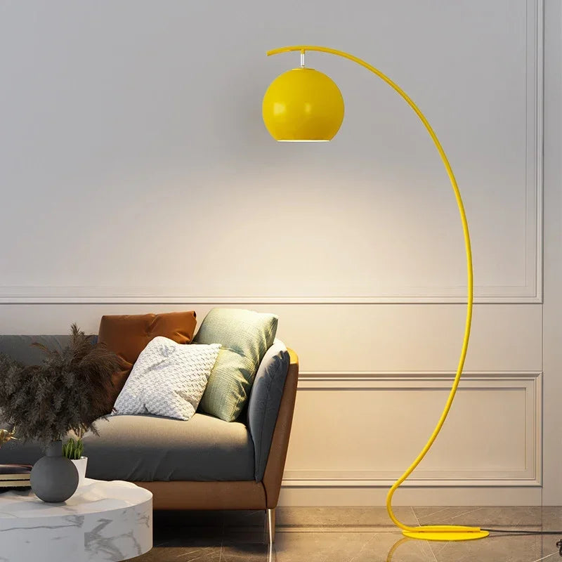 LED Floor Lamp Black Yellow High Grade Sofa Side Decorative Light Bedroom Study  Standing Lamp ForLiving Room