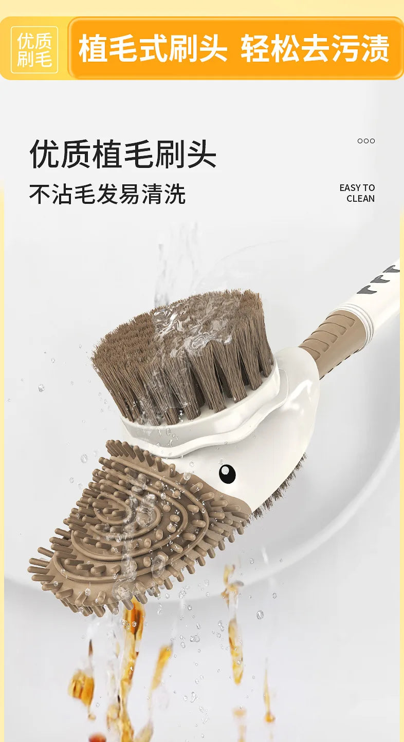Little Yellow Duck Liquid Toilet Brush Wall Mounted No Dead Corner Cleaning Brush Bathroom Diving Duck Toilet Brush with Base