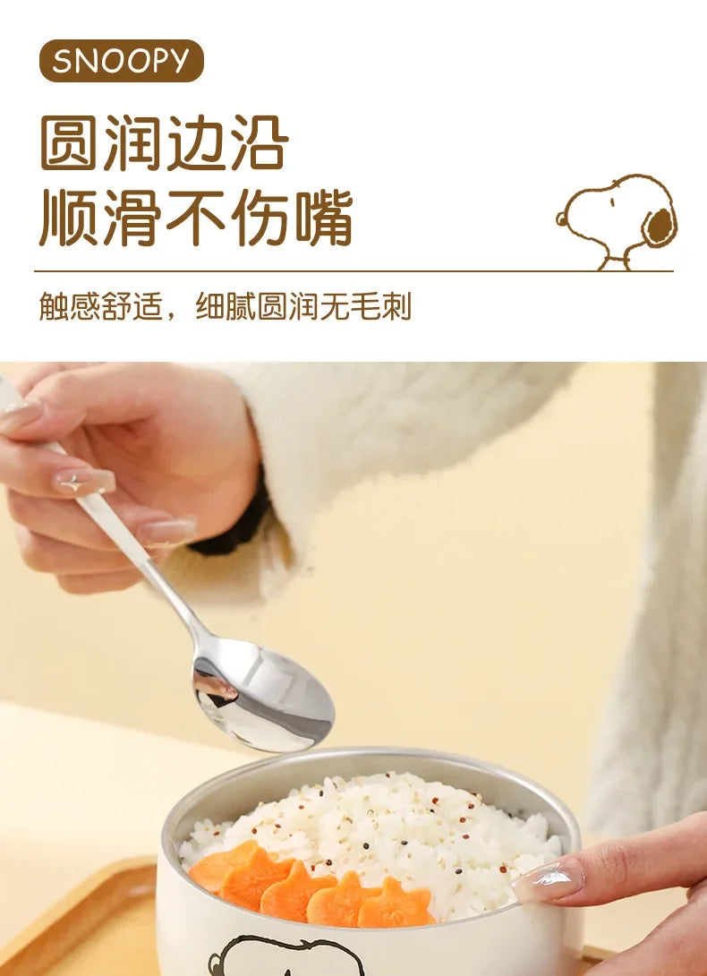 Snoopy Rice Bowl 316 Stainless Steel Household 2024 New High-Looking Personalized Cute Children's Bowl Kids Gift