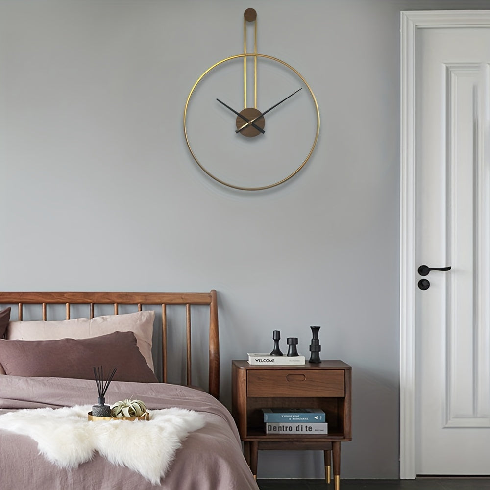 Modern 29-Inch Silent Metal Wall Clock With Unique Grace Design - Ideal For Housewarming, Perfect For Corridor, Porch, Living Room, Kitchen, Study, Office, Garden, Room Decor