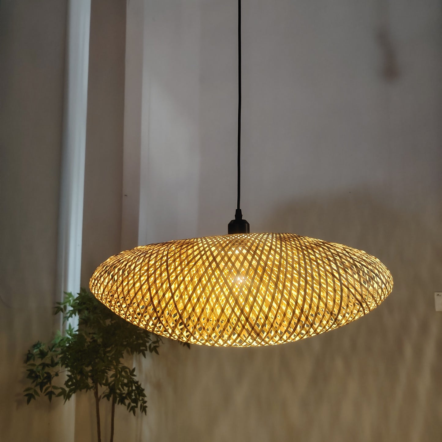 Vintage Bamboo Chandelier Shade: Handcrafted Round Birdcage Style, Art Deco Design, No Accessories Included