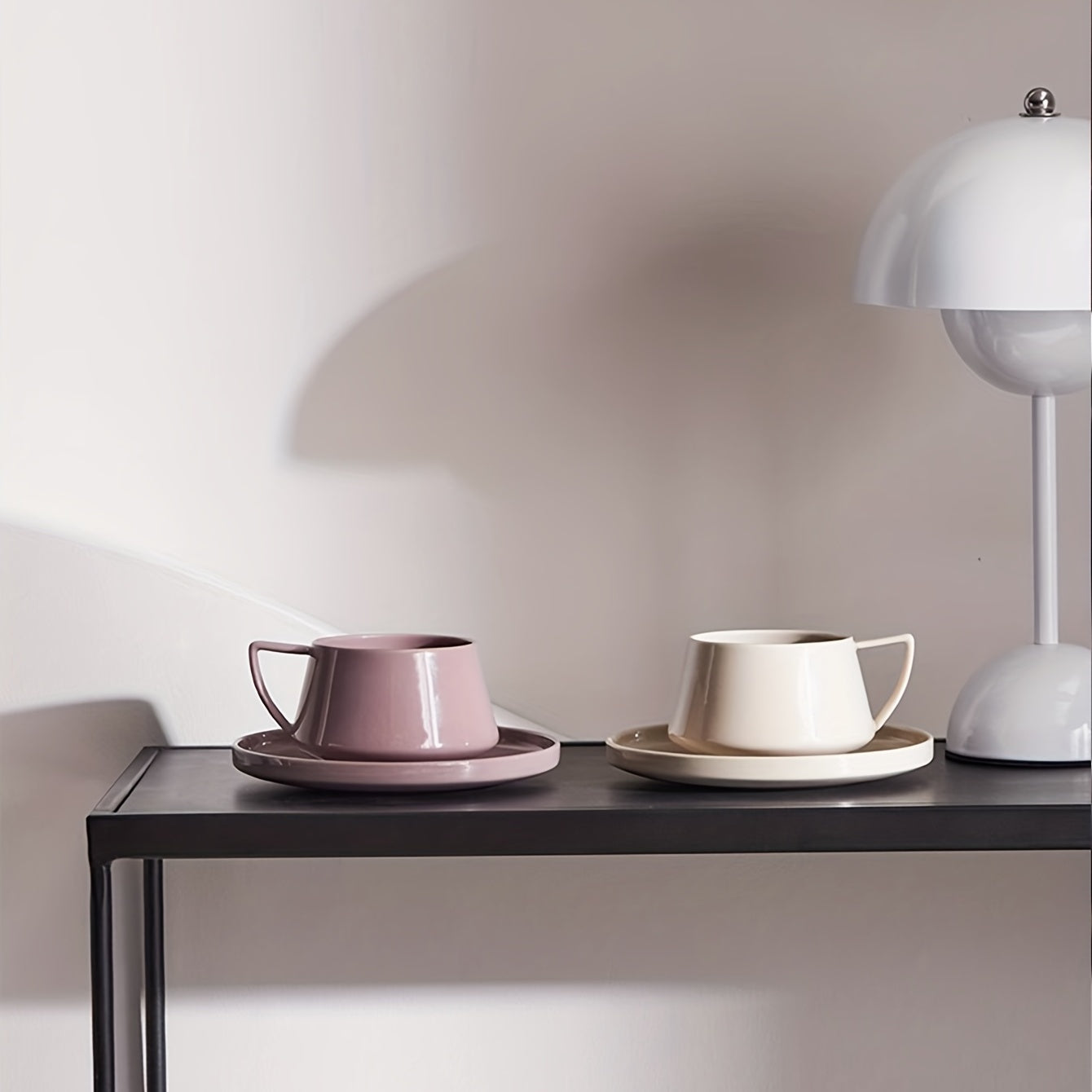 Set, Simple Coffee And Saucer, 320ml/10.8oz Ceramic Coffee Cup And Saucer Plate, Stylish Drinking Cups For Breakfast, Tea Party, Afternoon Tea, Home, Garden, Restaurant And More, Summer Winter Drinkware