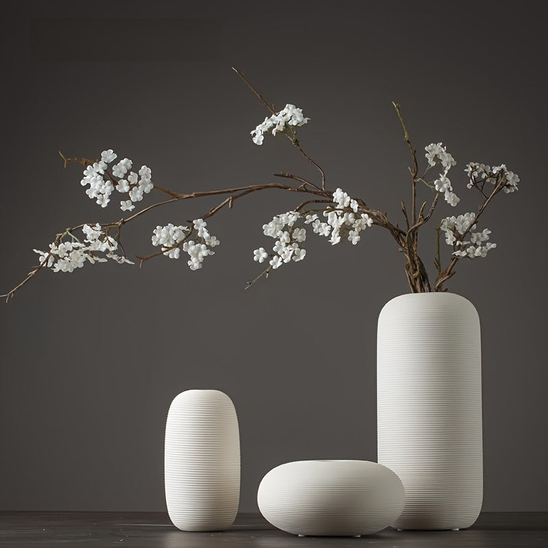 Set Of 3 Nordic Ceramic Vase, Modern Flower Vase, Suitable For Living Room TV Cabinet Flower Arrangement Dried Flower Creative Desktop Entrance Cabinet Decoration