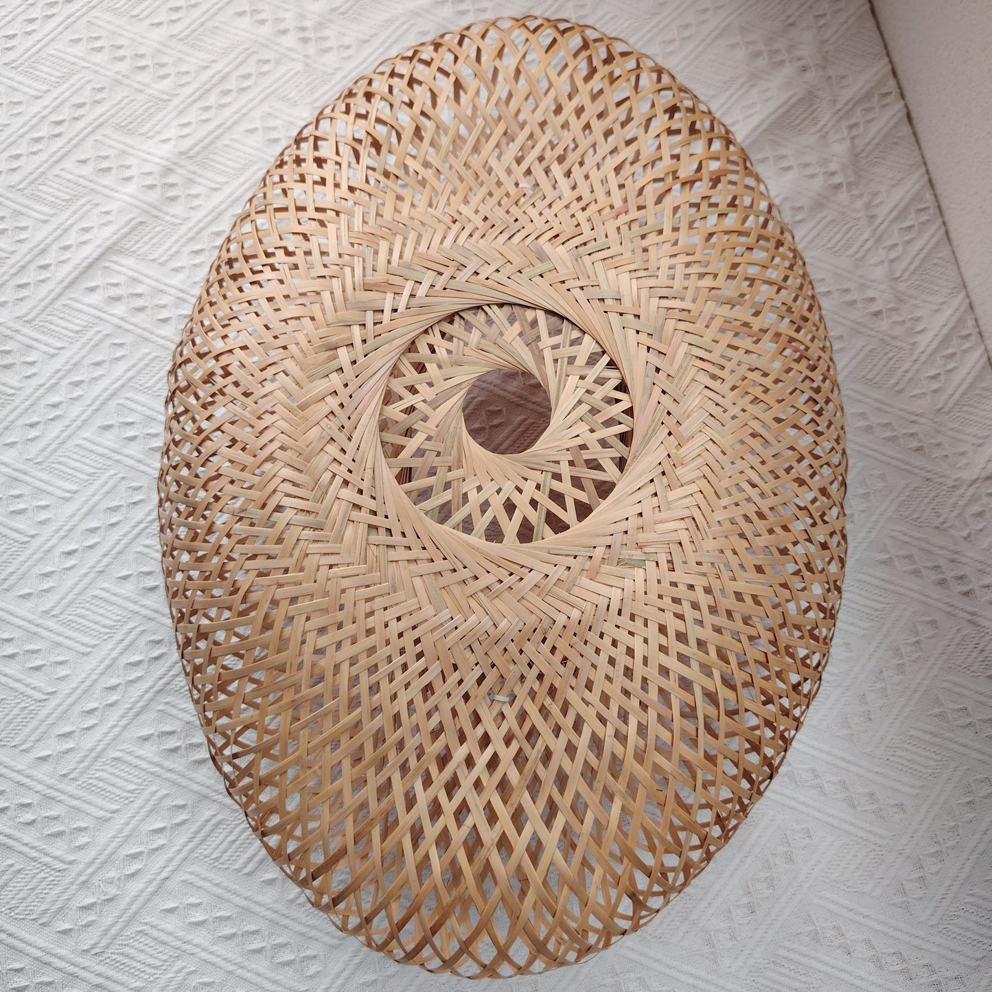 Vintage Bamboo Chandelier Shade: Handcrafted Round Birdcage Style, Art Deco Design, No Accessories Included