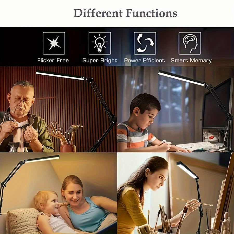 A Super Easy To Use Nail Lighting Tool, Clamp Light Reading Light, USB Desk Lamp, 3 Color Modes 10 Brightness, Eye Protection Book Clamp Light, 360° Flexible Gooseneck Clamp Light For Desktop Headboard Video Conferencing