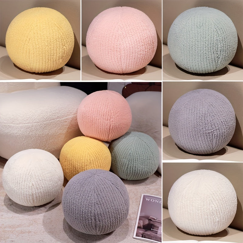 Molutian Polycotton Striped Round Plush Pillow – Soft Spherical Couch Cushion for Home Decor, Perfect Gift for Adults and Teens – Elegant and Unique Accent Pillow (1pc)