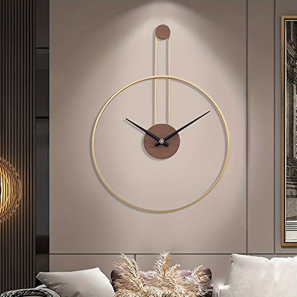 Modern 29-Inch Silent Metal Wall Clock With Unique Grace Design - Ideal For Housewarming, Perfect For Corridor, Porch, Living Room, Kitchen, Study, Office, Garden, Room Decor