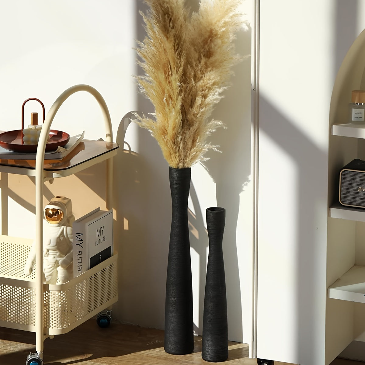 Ceramic Vase for Pampas Grass Minimalist Style Flower Vase Tall Skinny Design Perfect for Entryway Bookshelf Fireplace Home Decor Ideal Mother's Day Gift