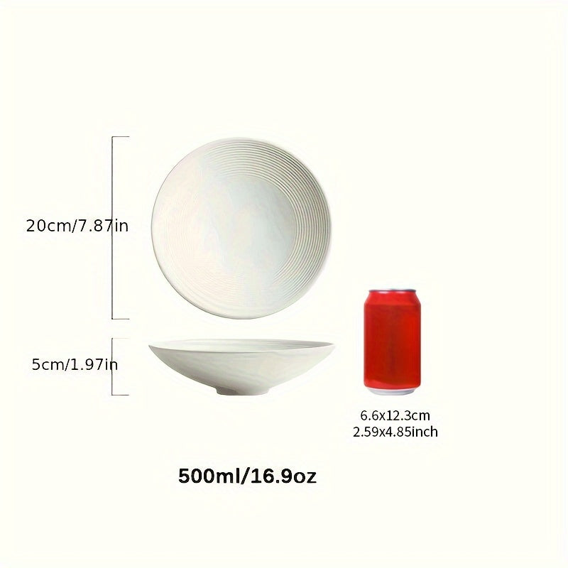 1pc, Large Ceramic Pasta Bowl and Plate Set - Microwave and Dishwasher Safe - Perfect for Dinner, Salad, Soup, and More - 16.9/27oz