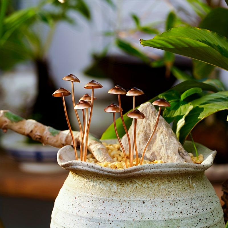 Charming Metal Mushroom Statue - Perfect For Bonsai, Potted Plants & Outdoor Garden Decor | Ideal Thanksgiving Gift