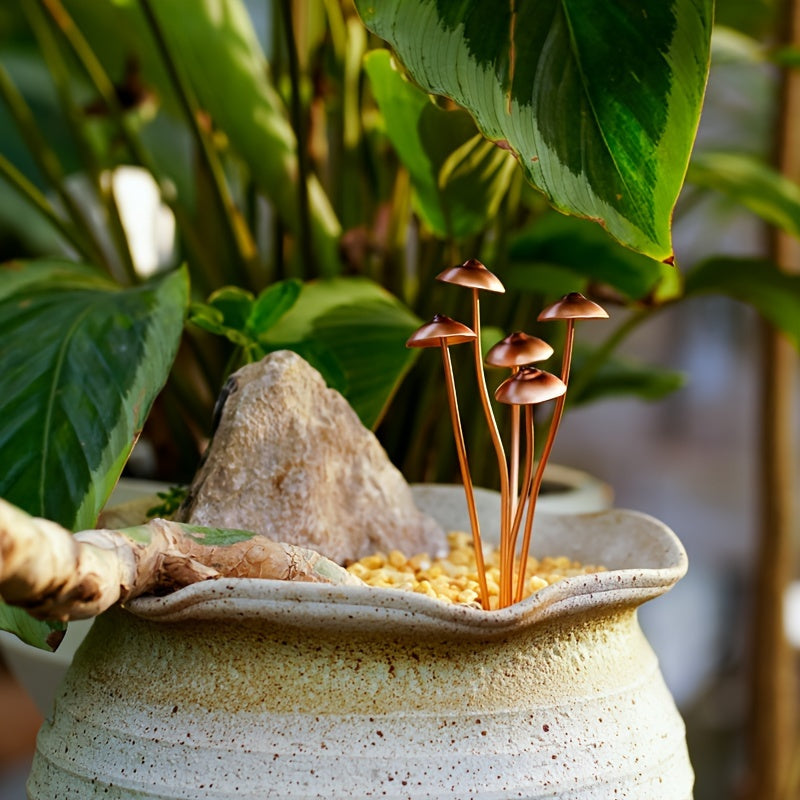 Charming Metal Mushroom Statue - Perfect For Bonsai, Potted Plants & Outdoor Garden Decor | Ideal Thanksgiving Gift