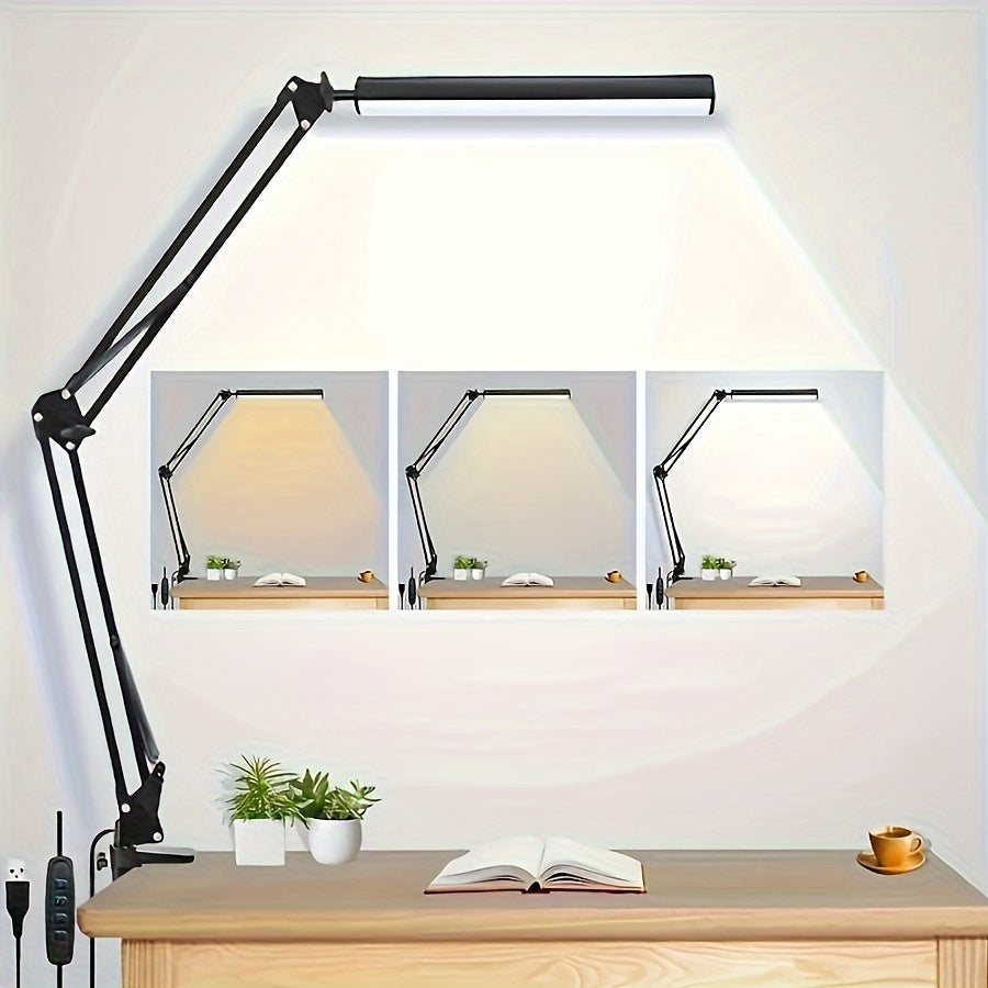 A Super Easy To Use Nail Lighting Tool, Clamp Light Reading Light, USB Desk Lamp, 3 Color Modes 10 Brightness, Eye Protection Book Clamp Light, 360° Flexible Gooseneck Clamp Light For Desktop Headboard Video Conferencing
