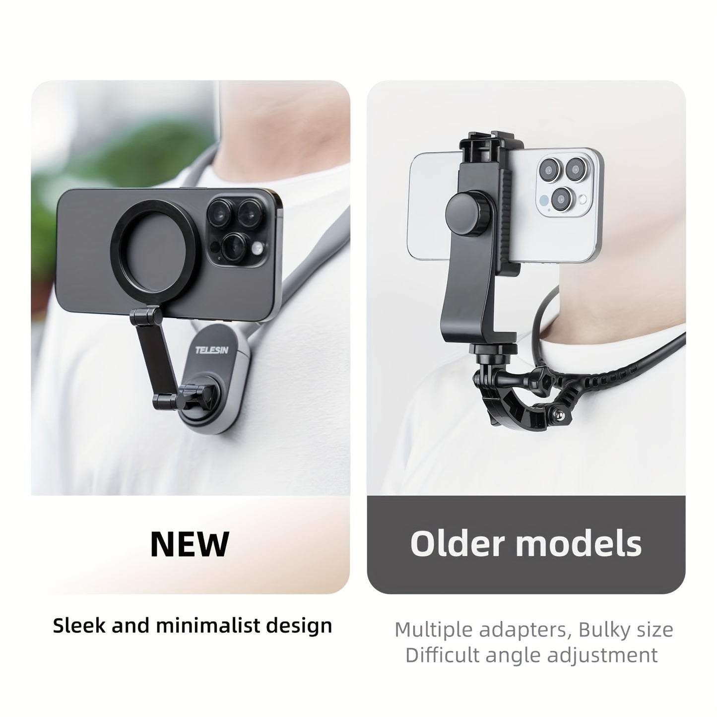 Fashion-Forward Magnetic Phone Neck Brace - Effortless First-Person View, Perfect for Adventure Videos, Hands-Free Convenience